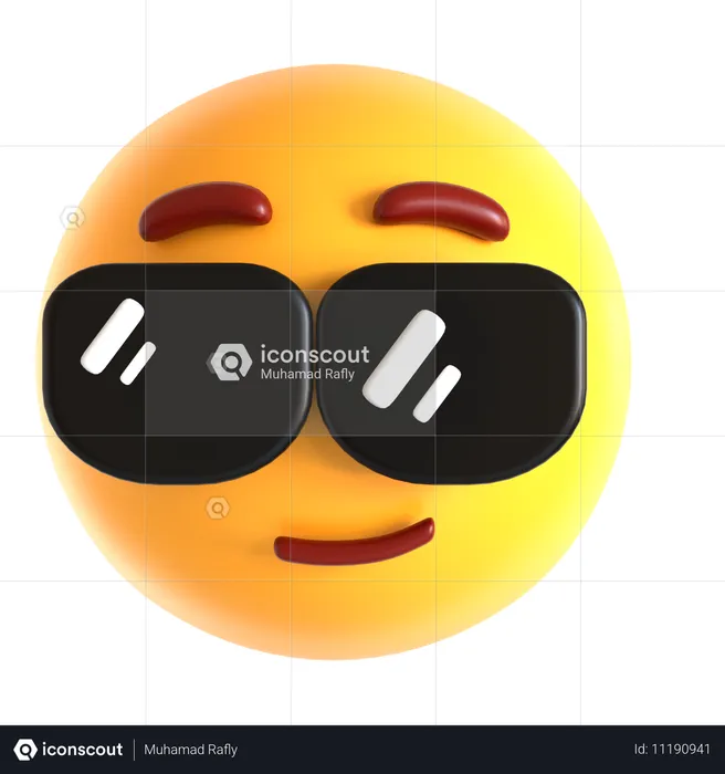 Cool Face Emoji  3D Icon