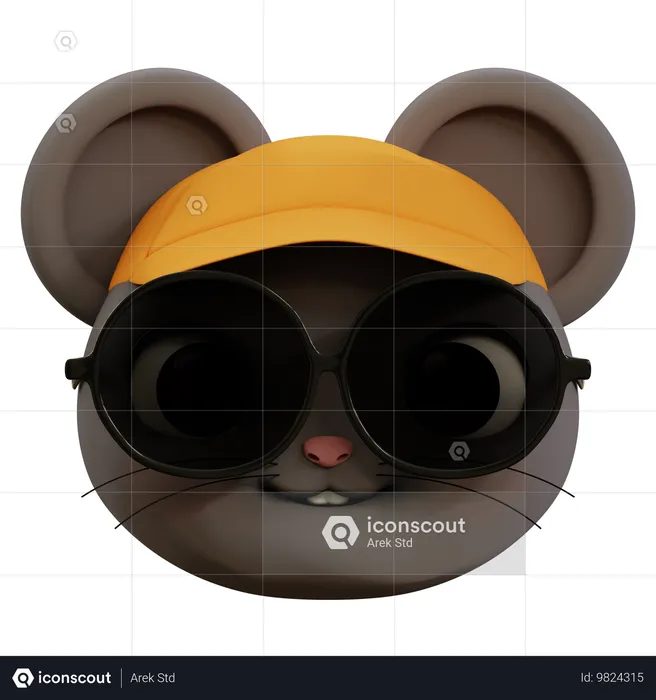 Emoji lindo ratón genial Emoji 3D Icon