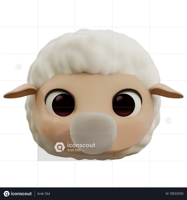 Emoji de mouton mignon et cool Emoji 3D Icon