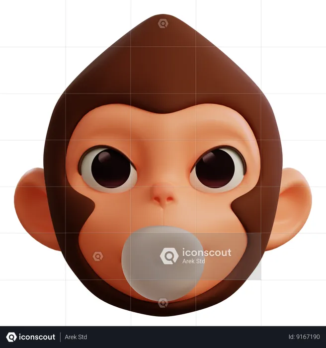 Cool Monkey Icon Emoji 3D Icon