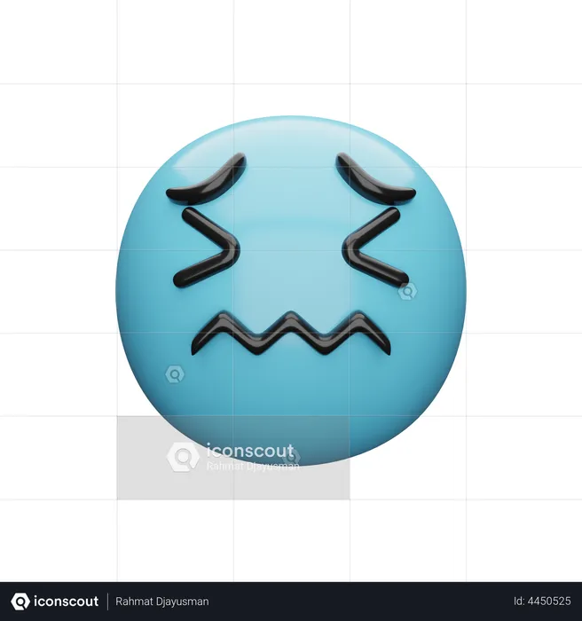 Cool Sad Face Emoji 3D Illustration