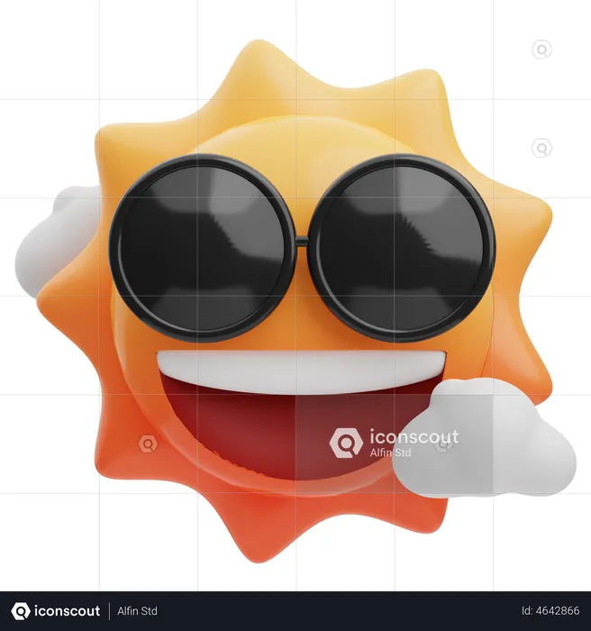 Cool Sun Emoji 3D Emoji