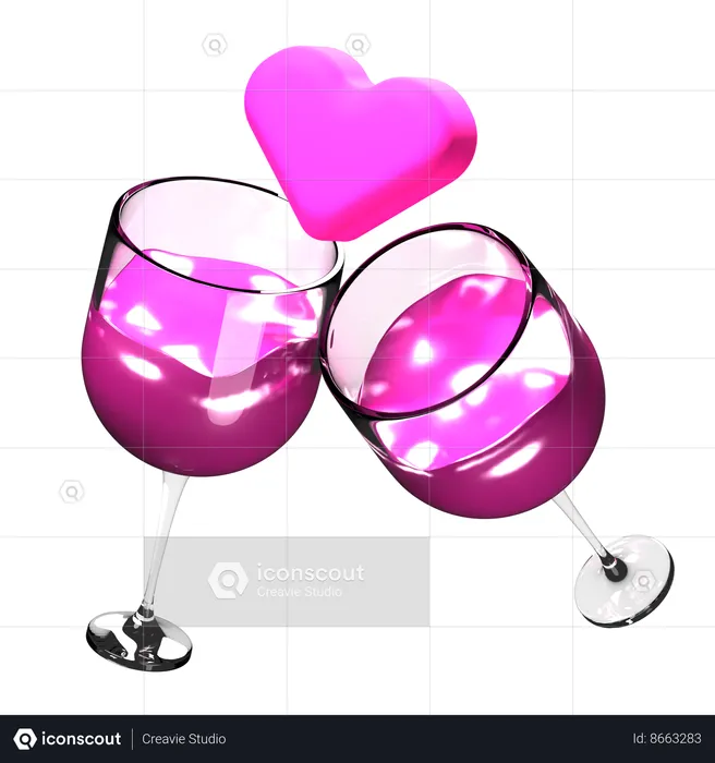 Copa de vino  3D Icon