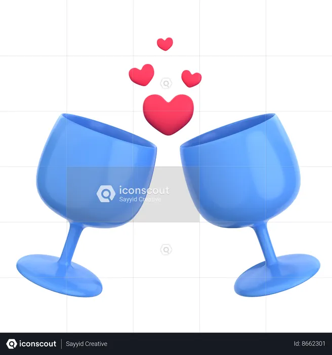 Copa de vino  3D Icon