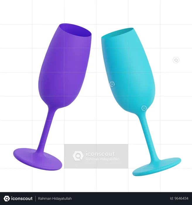 Copas de vino  3D Icon