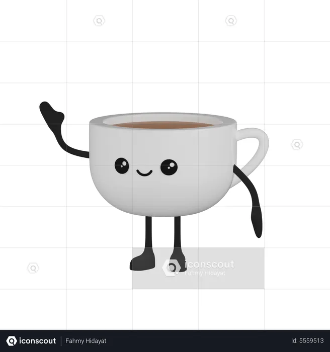 Personagem de xícara de café  3D Icon