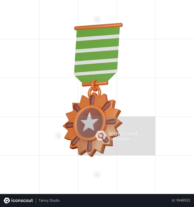 Copper medal  3D Icon