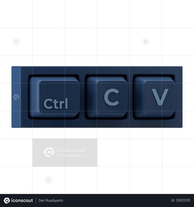 Copy Paste Command  3D Illustration