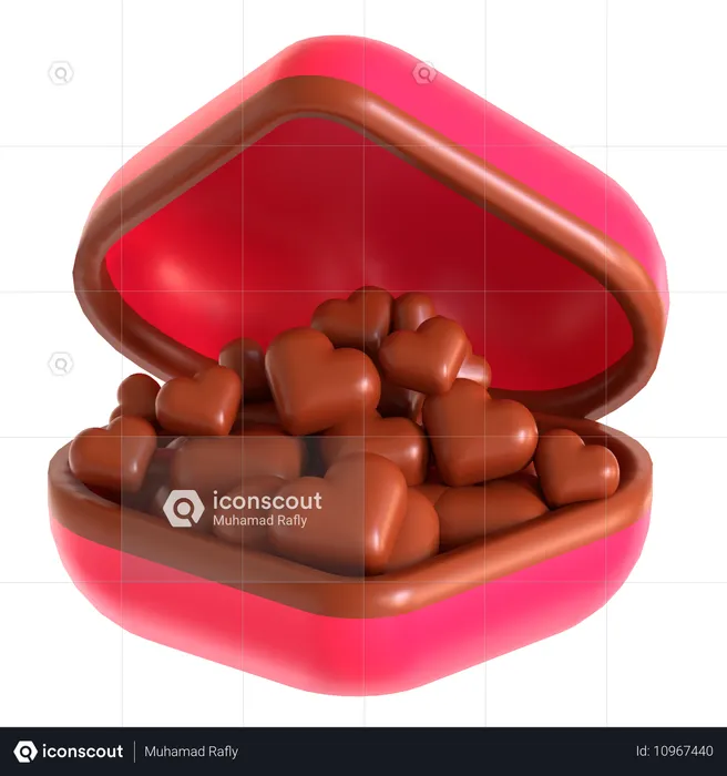 Coração amor chocolate  3D Icon