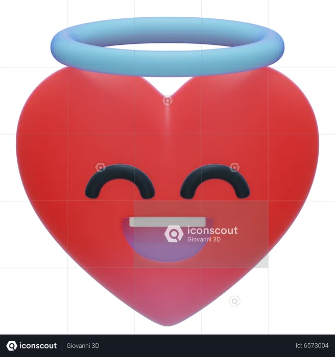 Emoji de anjo de coração Emoji 3D Icon