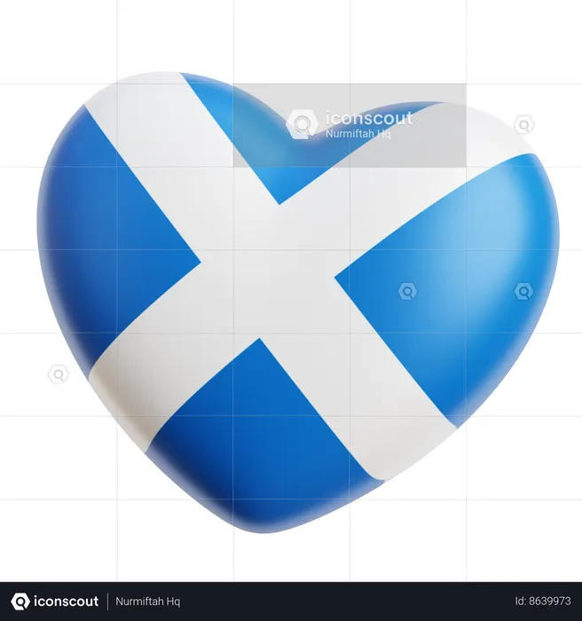 Coração da bandeira da Escócia  3D Icon