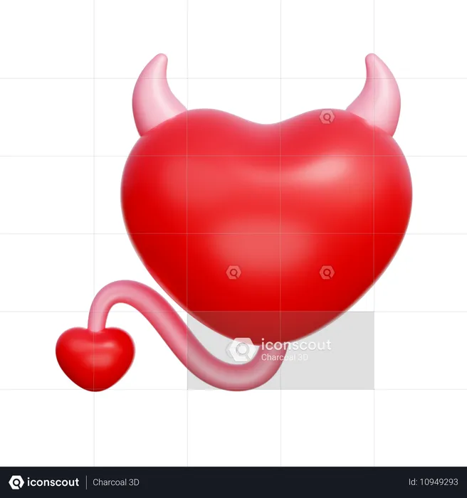 Diabo do coração  3D Icon