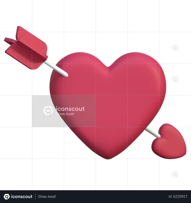 Coração de flecha  3D Icon
