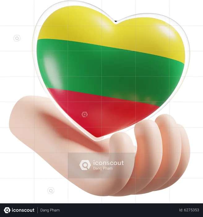 Bandeira de cuidados com as mãos e coração do Aero Flag 3D Icon