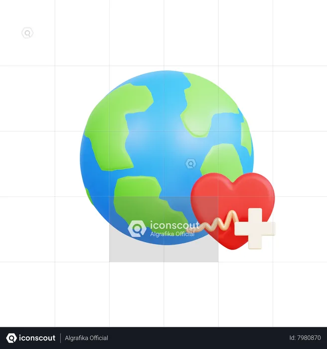 Mundo do coração  3D Icon