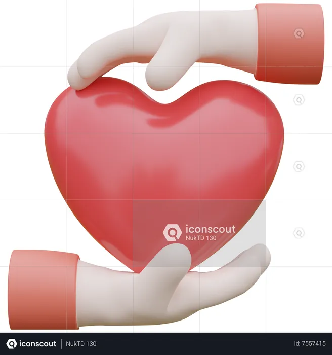 Coração no braço  3D Icon