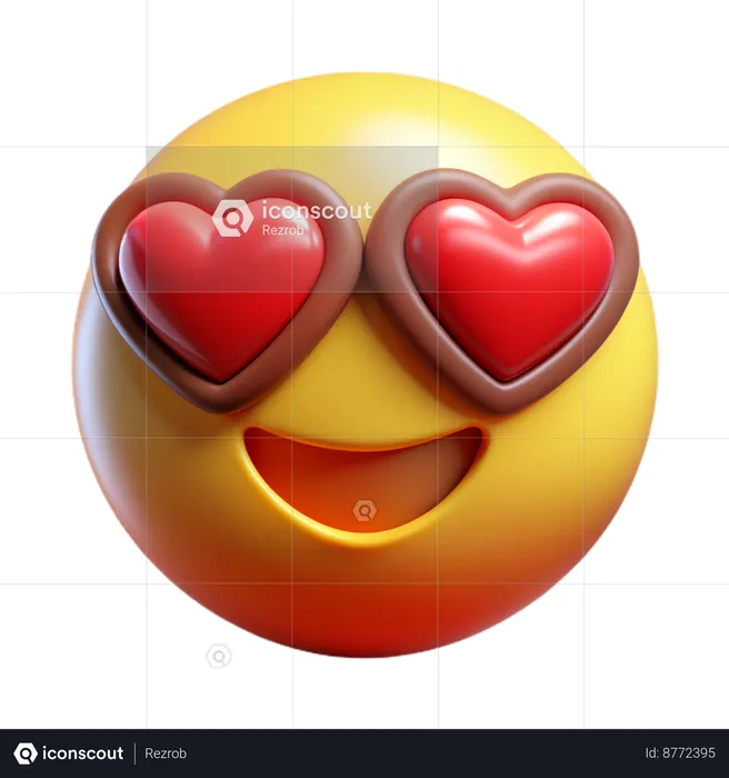 Emoji de olhos de coração Emoji 3D Icon
