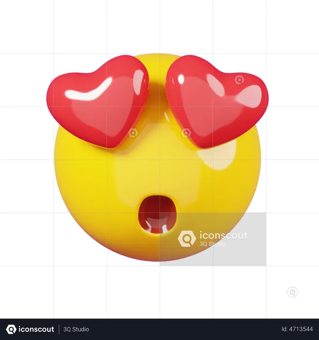 Emoji de olhos de coração Emoji 3D Emoji