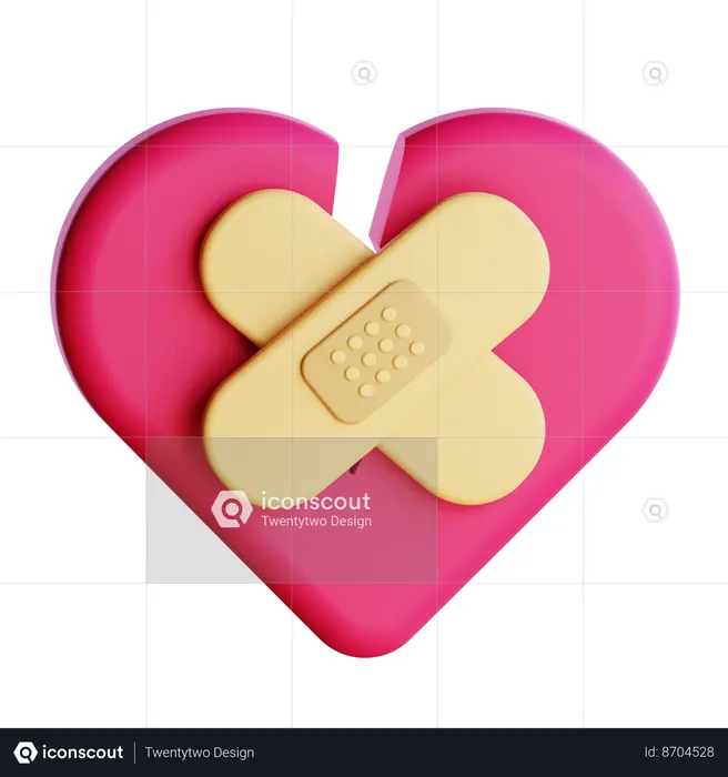 Coração partido  3D Icon