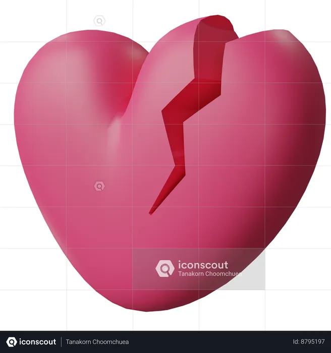 Coração partido  3D Icon