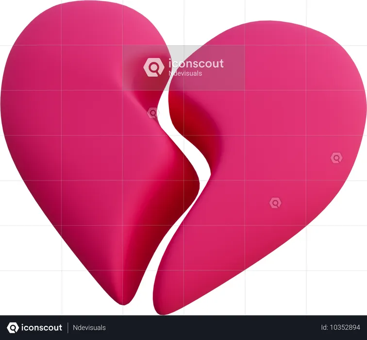 Corações partidos  3D Icon