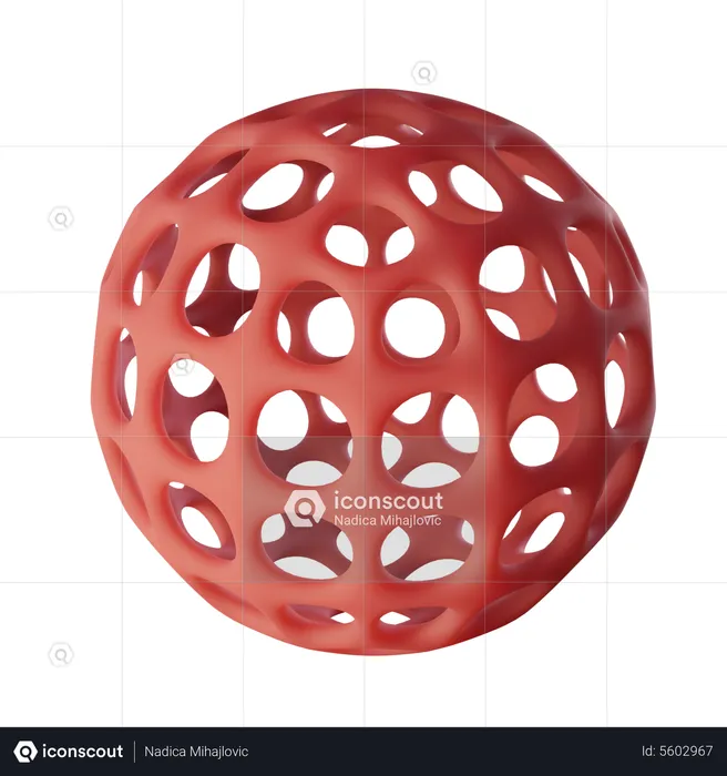 Coral Sphere With Pores  3D Icon