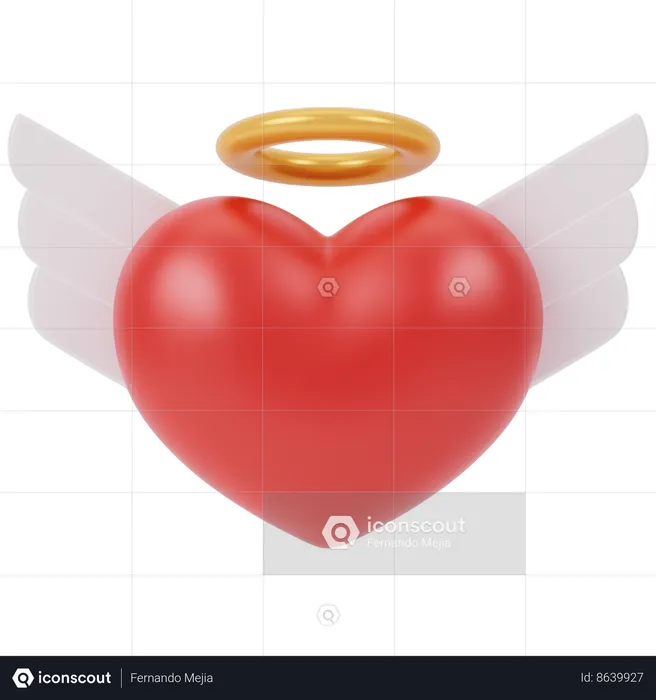 Ángel del corazón  3D Icon