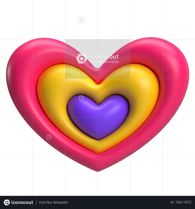 Corazon arcoiris  3D Icon