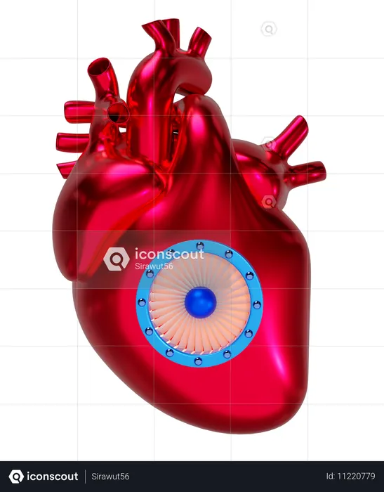 Corazón artificial  3D Icon