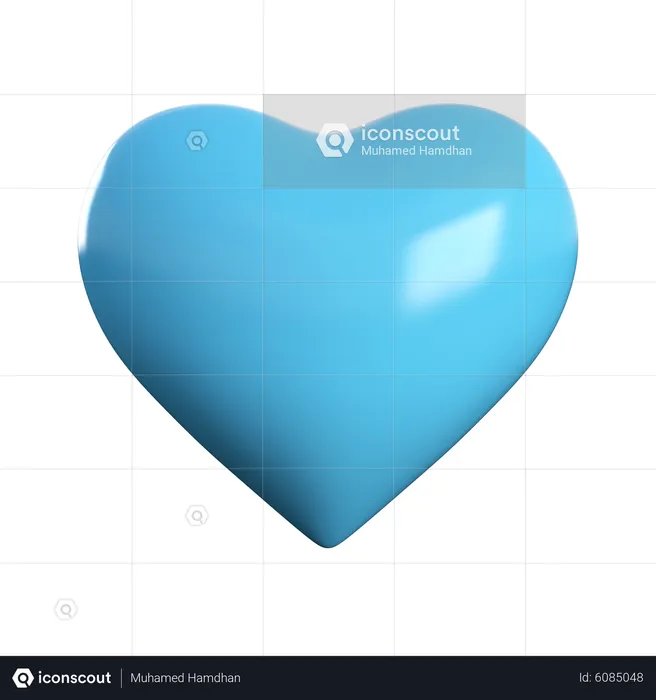 Corazón azul  3D Icon