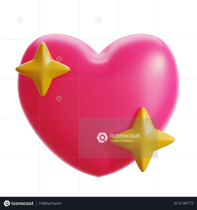 Corazón brillante  3D Icon