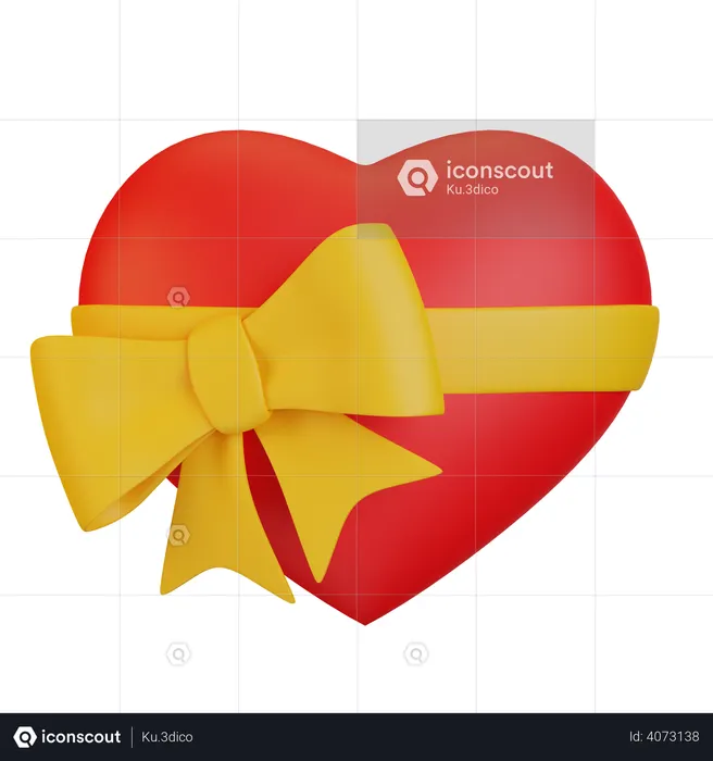 Corazón con cinta  3D Icon