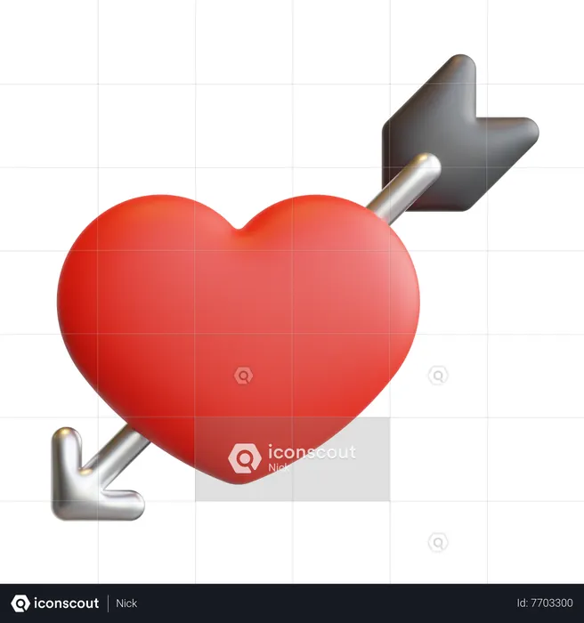 Corazón con flecha  3D Icon