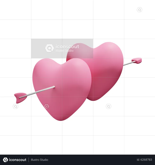 Corazón con arco  3D Icon