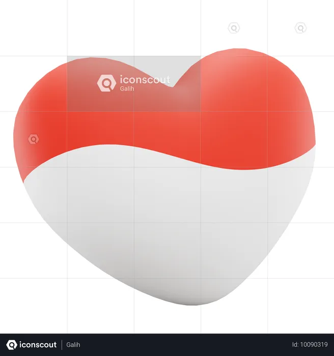 Corazón del día de la independencia  3D Icon