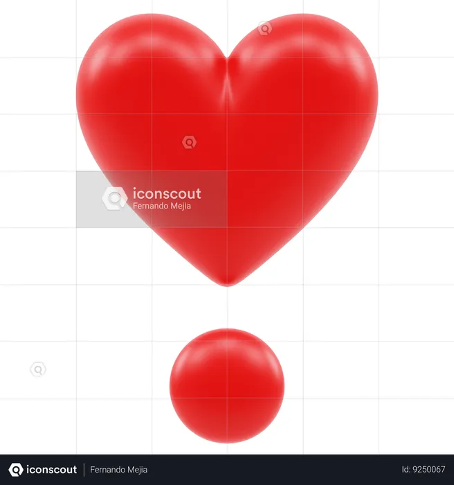 Emoji de exclamación de corazón Emoji 3D Icon