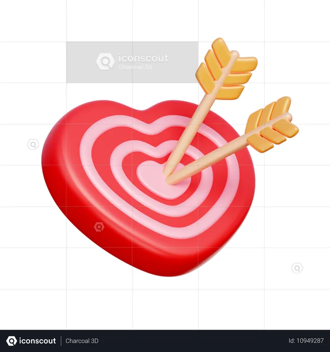 Objetivo de flecha de corazón  3D Icon