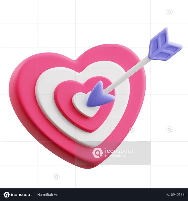 Objetivo de flecha de corazón  3D Icon