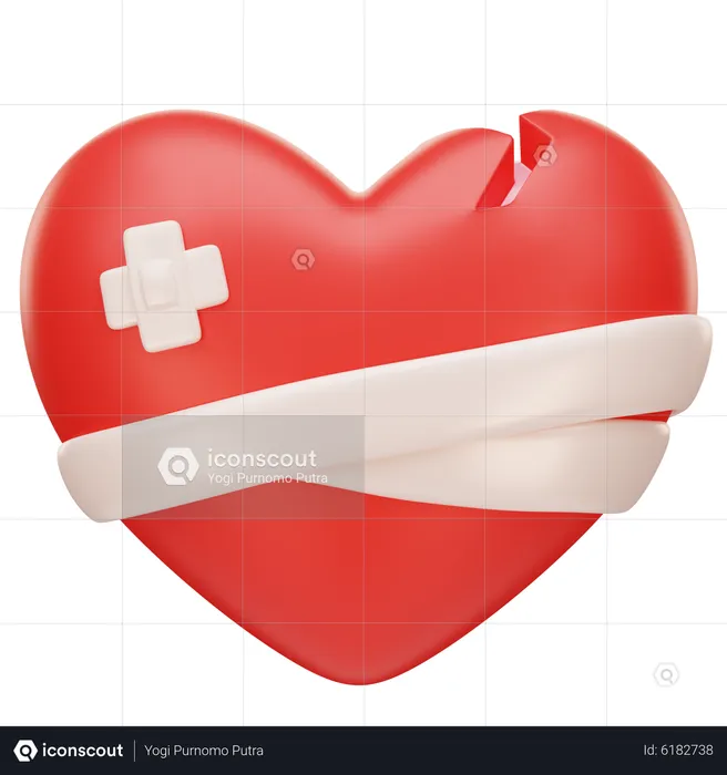 Corazón herido  3D Icon