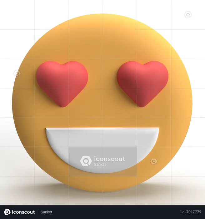 Emoji de ojo de corazón Logo 3D Icon