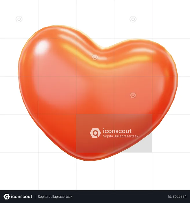 Corazón rojo  3D Icon