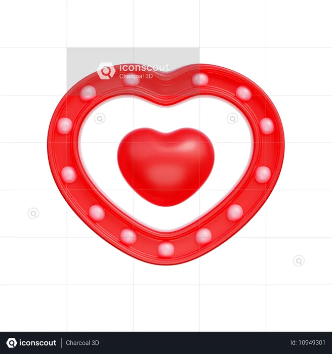 Corazón rojo  3D Icon