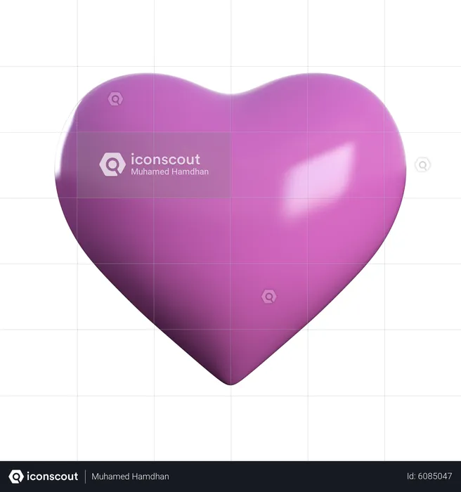 Corazon rosa  3D Icon