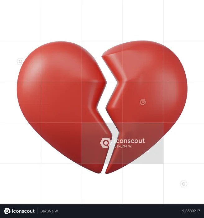 Corazón roto  3D Icon