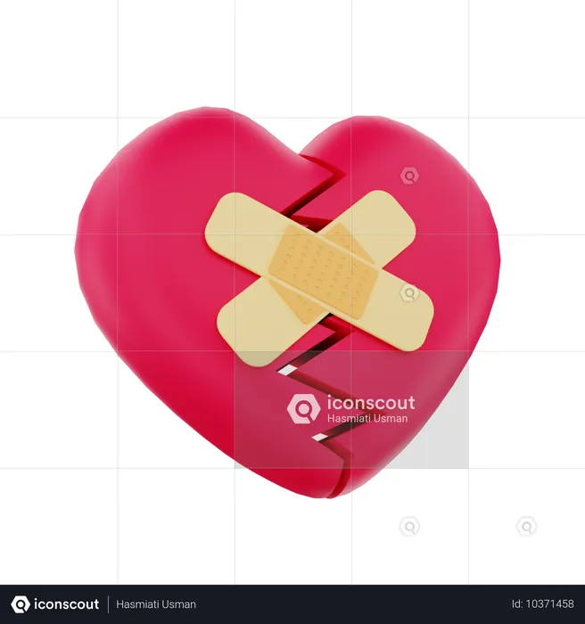 Corazón roto  3D Icon