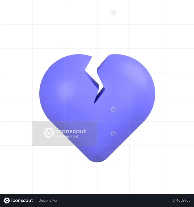 Corazón roto  3D Icon