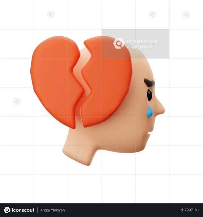 Emoción del corazón roto  3D Icon