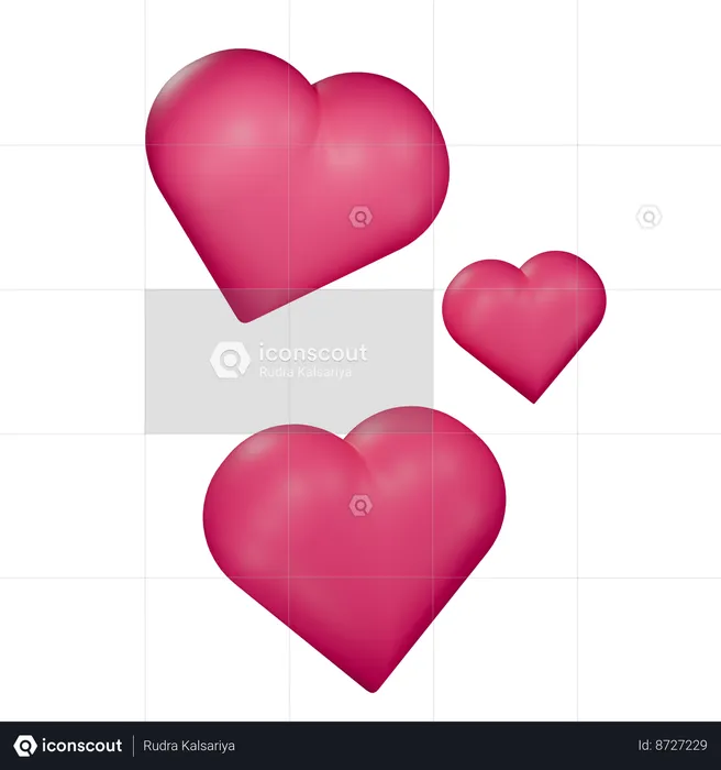 Corazones  3D Icon