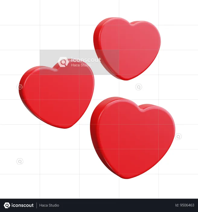 Corazones  3D Icon