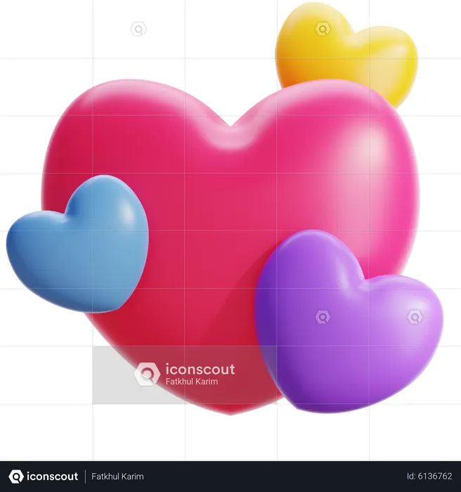 Corazones  3D Icon